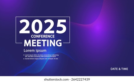 Banner to the online conference background. Web media event. Dynamic Background. Futuristic Poster for Corporate Meeting, Online Courses, Webinar, Seminar. Conference, Business Event Announcement.