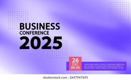 Banner to the online conference background. Web media event. Dynamic Background. Futuristic Poster for Corporate Meeting, Online Courses, Webinar, Seminar. Conference, Business Event Announcement.