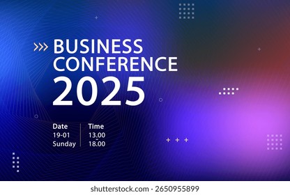Banner the online conference background. Web media event. Dynamic Background. Futuristic Poster for Corporate Meeting, Online Courses, Webinar, Seminar. Conference, Business Event Announcement.
