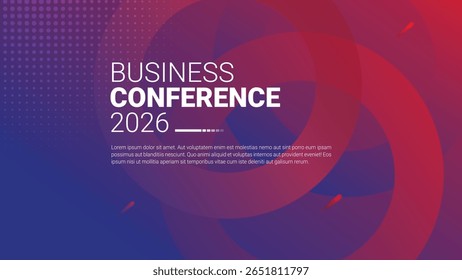 Banner to the online conference background. Web media event. Dynamic Background. Futuristic Poster for Corporate Meeting, Online Courses, Webinar, Seminar. Conference, Business Event Announcement.