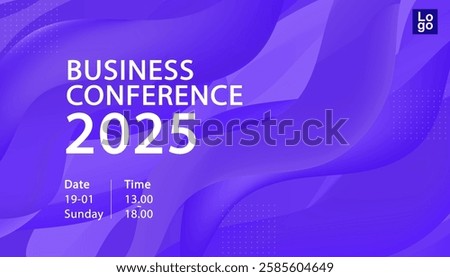 Banner to the online conference background. Web media event. Dynamic Background. Futuristic Poster for Corporate Meeting, Online Courses, Webinar, Seminar. Conference, Business Event Announcement.
