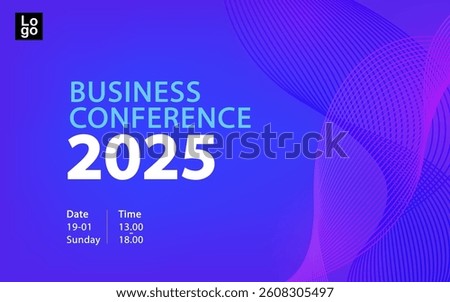 Banner to the online conference background. Web media event. Dynamic Background. Futuristic Poster for Corporate Meeting, Online Courses, Webinar, Seminar. Conference, Business Event Announcement.