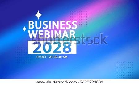Banner to the online conference background. Web media event. Dynamic Background. Futuristic Poster for Corporate Meeting, Online Courses, Webinar, Seminar. Conference, Business Event Announcement.