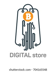 Banner for online store trading crypto currency bitcoin.