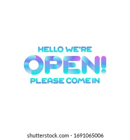 Banner for opening message. Advertising for shops, markets, parks, educational, sports and entertainment facilities. Isolated vector. EPS 10