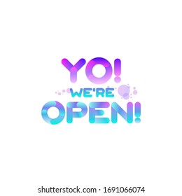 Banner for opening message. Advertising for shops, markets, parks, educational, sports and entertainment facilities. Isolated vector. EPS 10