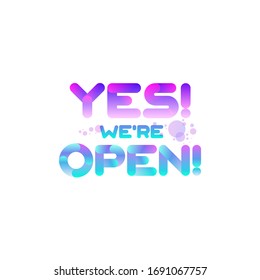 Banner for opening message. Advertising for shops, markets, parks, educational, sports and entertainment facilities. Isolated vector. EPS 10