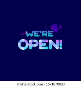 Banner for opening message. Advertising for shops, markets, parks, educational, sports and entertainment facilities. Isolated vector. EPS 10