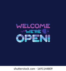 Banner for opening message. Advertising for shops, markets, parks, educational, sports and entertainment facilities. Isolated vector. EPS 10