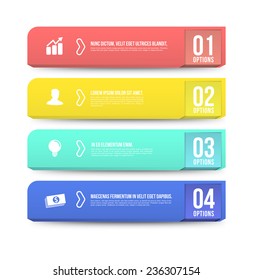 Banner options 3D digital illustration Infographic. Vector illustration can be used for workflow layout, diagram, number options, web design.