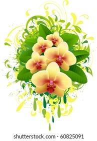 Banner with orchid.