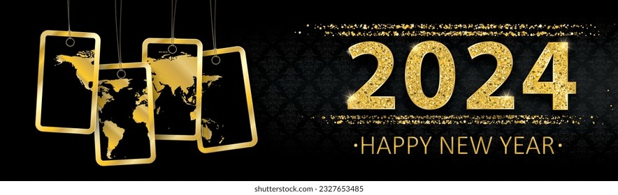 Banner Ornaments 2024 Happy New Year Price Stickers World