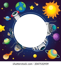A banner outer space scence background illustration