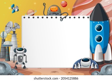 A banner outer space scence background illustration