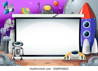 A banner outer space scence background illustration