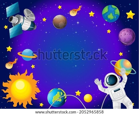 A banner outer space scence background illustration