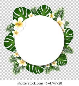 Banner mit Palm und Monstera-Baumlef