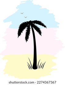 Ilustración vectorial de la silueta de la palma de la bandera