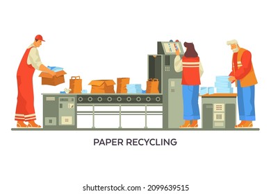 Banner Of Paper Recycling Process, Eco Technology