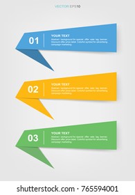 Banner paper tag background for business infographics template. Vector illustration.
