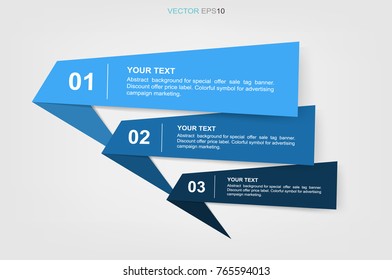 Banner paper tag background for business infographics template. Vector illustration.