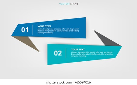 Banner paper tag background for business infographics template. Vector illustration.