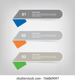Banner paper tag background for business infographics template. Vector illustration.