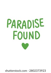 banner paradise found tropical beach sunset illustration design