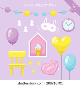 Banner, party decoration, kids room decor, baby, room decoration, baby decor, baby room. Balloons and fun stuff for birthday party.