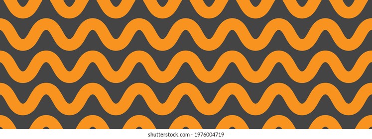 Banner with pasta. Abstract wavy lines for packaging. Seamless pattern with noodles. Element for menu