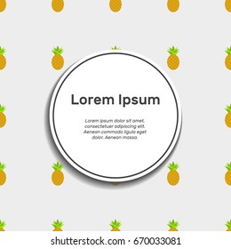Banner pattern, pineapple on a white background