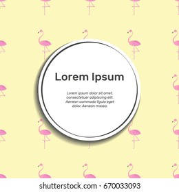 Banner, pattern with pink Flamingo