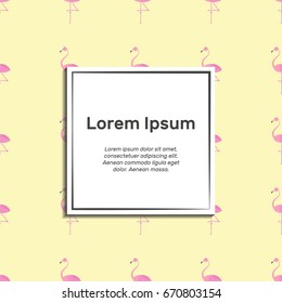 Banner, pattern with pink Flamingo