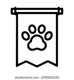 Banner with paw print pet adoption and rescue