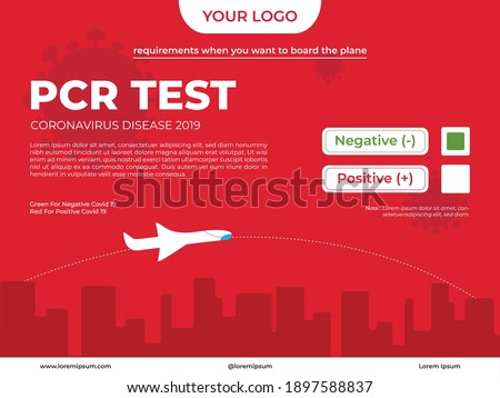 Banner for pcr test information when waiting to drive using aircraft, to be safe from covid 19