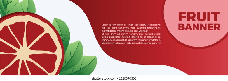 BANNER peach banner with a simple pomegranate theme and look fresh with strong colors