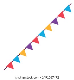 Banner pennant design, Flag event line sports decoration and winning theme Vector illustration