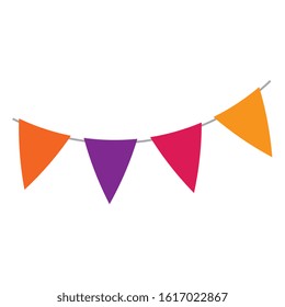 banner pennant design, Party celebration event happy birthday holiday surprise anniversary and decorative theme Vector illustration
