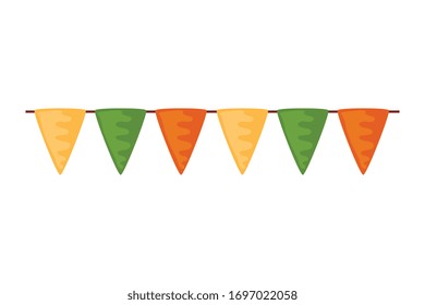Banner pennant design, Party celebration event happy birthday holiday surprise anniversary and decorative theme Vector illustration