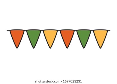 Banner pennant design, Party celebration event happy birthday holiday surprise anniversary and decorative theme Vector illustration