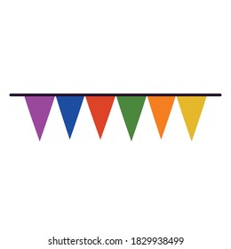 Banner pennant flat style icon design, Party celebration and decorative theme Vector illustration