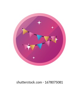 banner pennant gradient style icon design, Party celebration event happy birthday holiday surprise anniversary and decorative theme Vector illustration