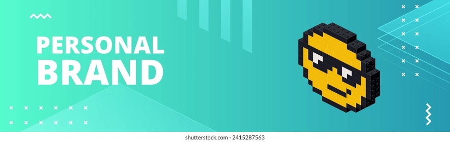 Banner with personal branding for printing and design. Vector illustration.