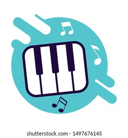 banner with piano keys instrumental music