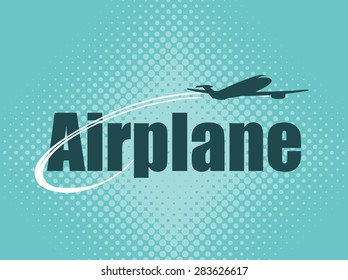 banner with a picture of passenger aircraft