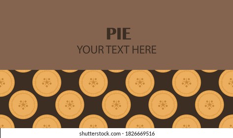 Banner with pie on a dark background with space for text