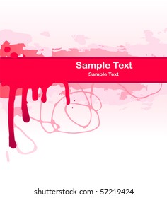 Banner with pink drops