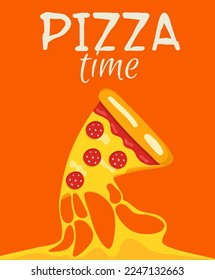 Banner mit Pizzalschnitt und Schmelzkäse