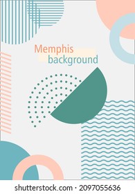 Banner with place for text with memphis style elements