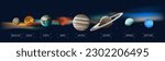 banner with planets in the solar system